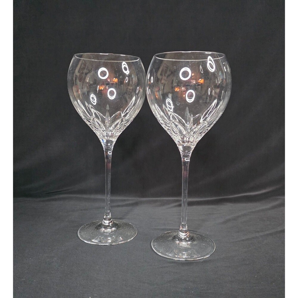 Vintage Wedgwood Knightsbridge Platinum Wine Glasses | Pair | Crystal England